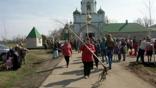 Жители села Красногвардейского посадили березки возле храма