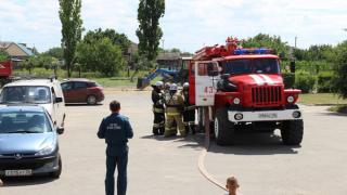 В Красногвардейском районе прошли пожарные учения в пункте размещения беженцев из Украины