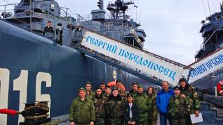 Андреевский флаг прибыл в Ставрополь с военно-морской базы моряков-североморцев