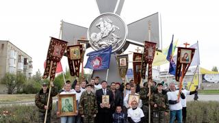 Памятник в виде ордена Георгиевского креста открылся в Михайловске