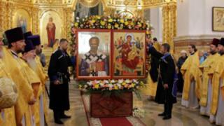 Иконы Божией Матери и Николая Чудотворца со святой горы Афон прибыли в Ставрополь