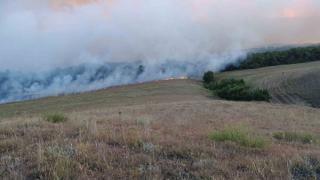 Крупный ландшафтный пожар потушили пожарные в Труновском районе